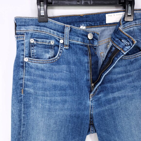 Rag & Bone Jeans 28 Womens Blue High Rise Skinny Distressed Stretch - Picture 4 of 15
